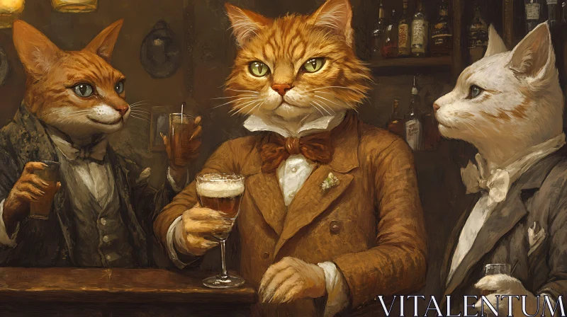 1920s Cat Bar Scene AI Image