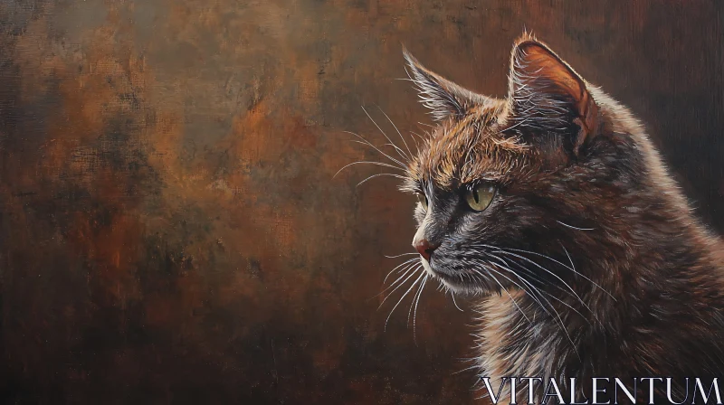 Detailed Feline Art in Earthy Tones AI Image