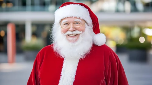 Smiling Santa Claus in Classic Red Suit