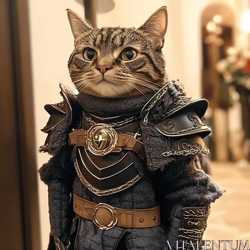 Cat Knight in Shining Armor AI Image