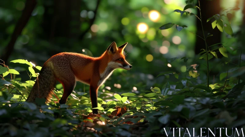 Captivating Photo of a Red Fox in the Enchanting Forest AI Image