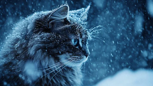 Wintry Portrait of a Cat