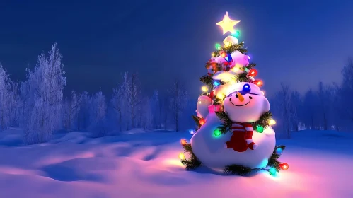 Winter Wonderland Snowman Christmas Tree