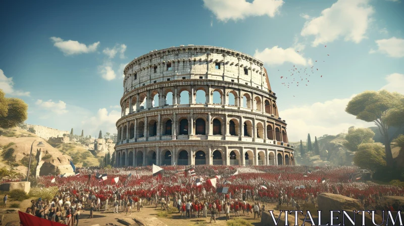 Colosseum Rome Gladiatorial Contest Image AI Image