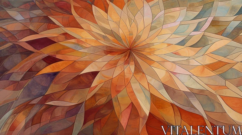 Unique Abstract Floral Artwork with Warm Colors AI Image