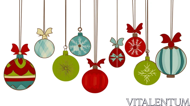 Colorful Christmas Decorations AI Image