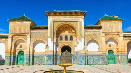 Ben Youssef Madrasa Architecture in Marrakesh, Morocco