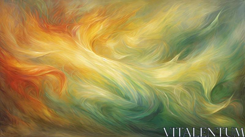 AI ART Colorful Abstract Painting with Dreamy Brush Strokes