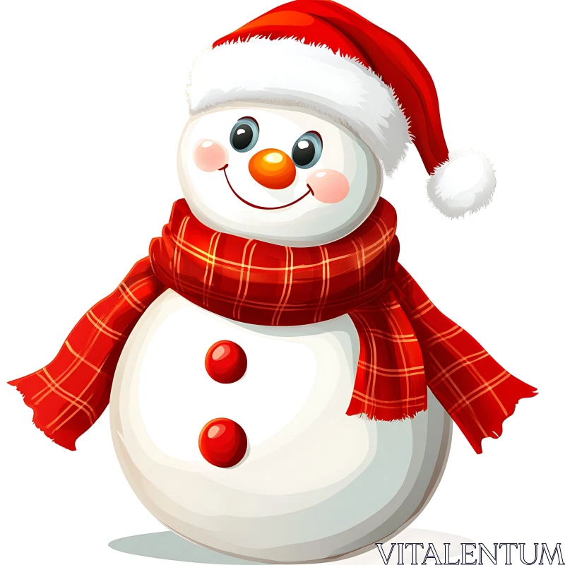 AI ART Festive Cartoon Snowman Image