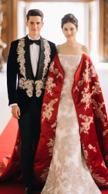 Exquisite Royal Wedding Attire with Eastern-Inspired Embroidery