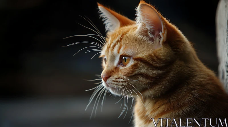 Orange Tabby Cat Side View Portrait AI Image