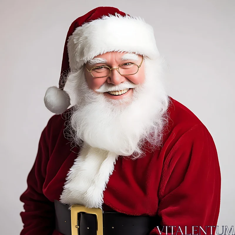 Cheerful Santa Claus in Red Suit AI Image