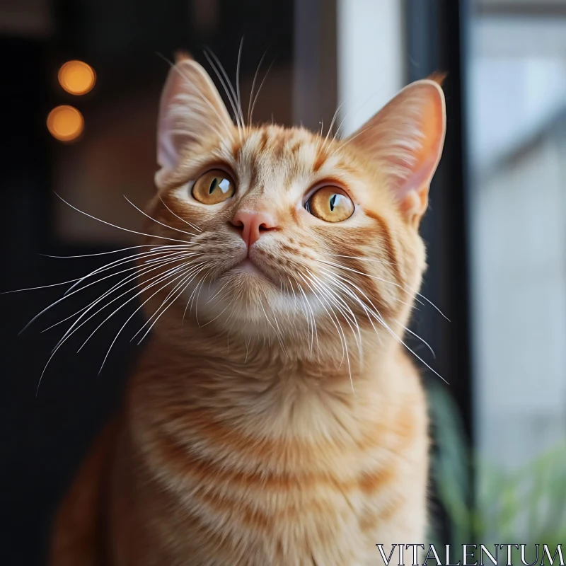 Detailed Portrait of a Ginger Cat AI Image