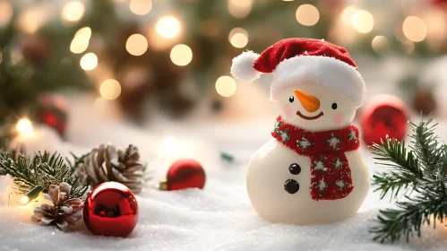 Cheerful Snowman in a Winter Wonderland