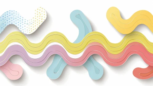 Colorful Paper Cut Waves - Abstract 3D Illustration