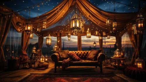 Enchanting Lantern-filled Interior at Dusk | Vintage Fantasy Style