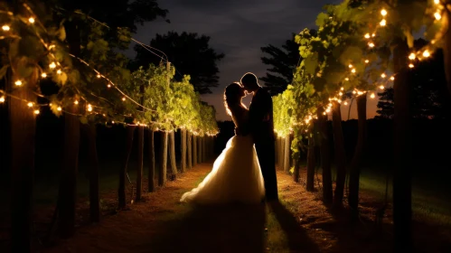 Enchanting Vineyard Wedding Night Photography