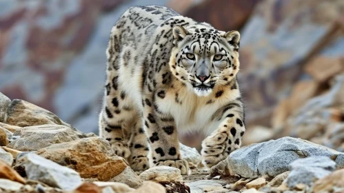 Graceful Snow Leopard in its Natural Habitat