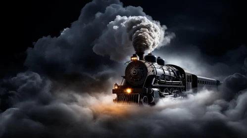 Steam Locomotive Journey Through the Clouds - Nightscapes Wallpaper