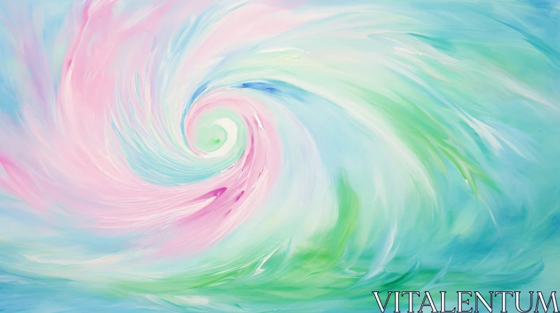 Tranquil Abstract Painting in Soft Pastel Colors AI Image