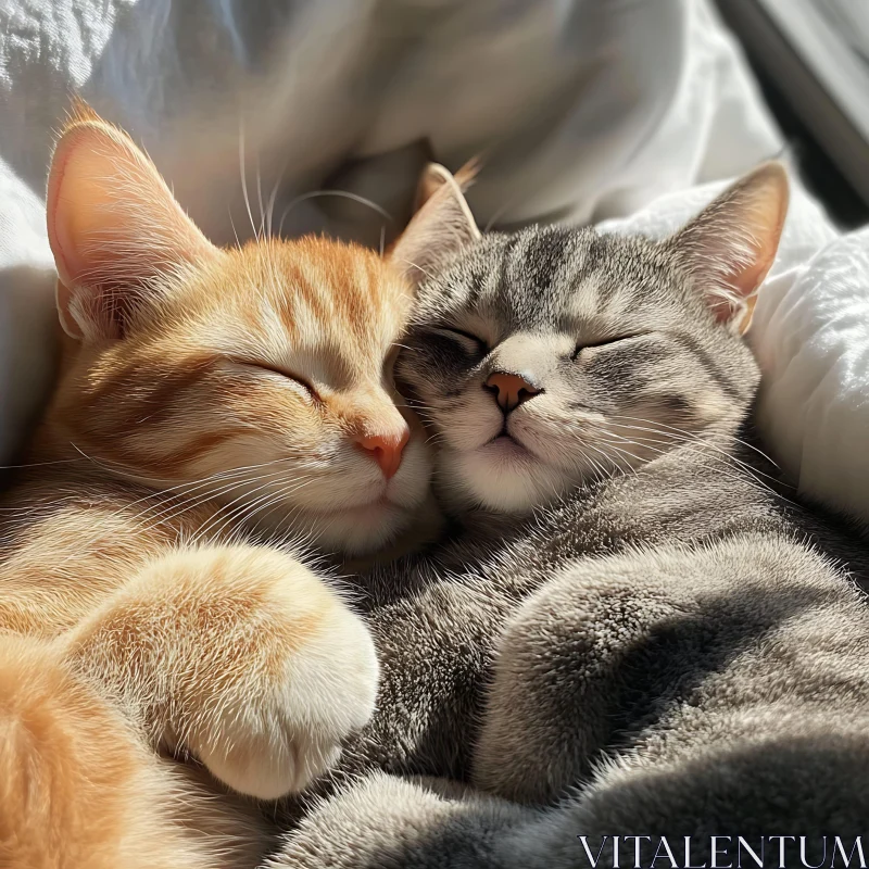 Peaceful Kittens Sleeping Under Sunlight