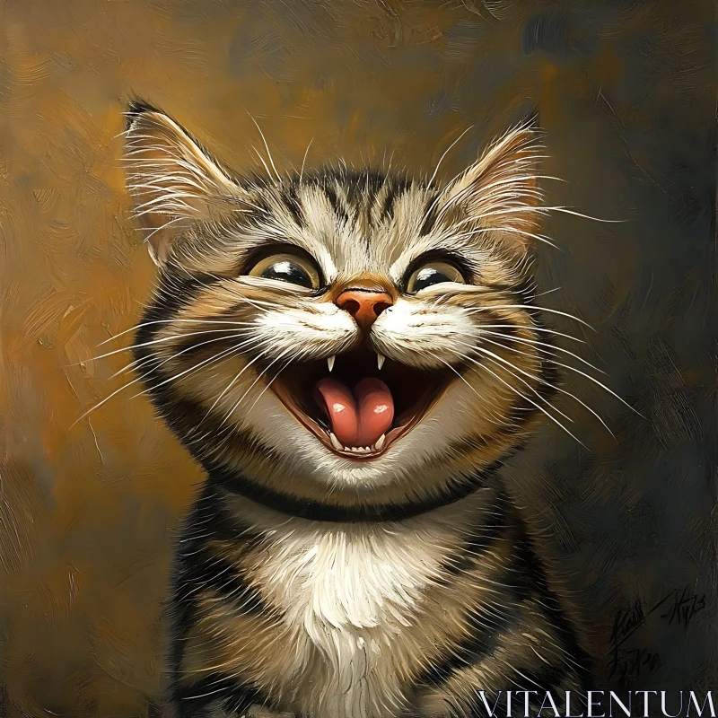 Happy Kitten Artistic Image