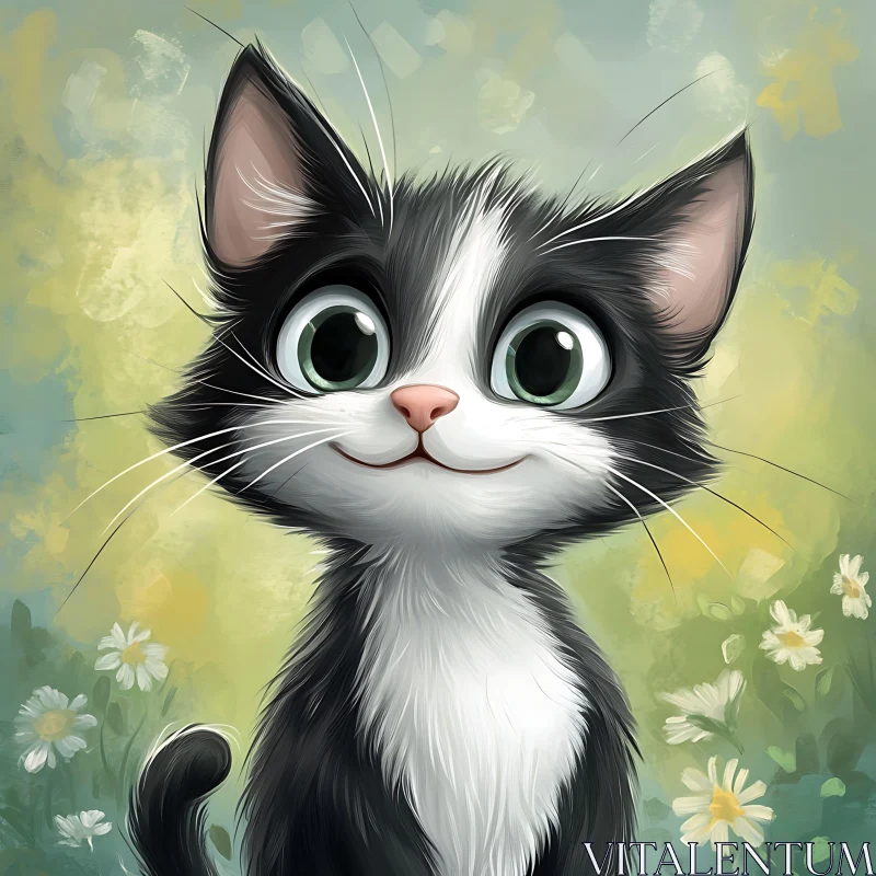 Cute Kitten Cartoon Art