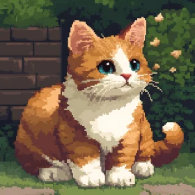 Pixel Art Orange Cat