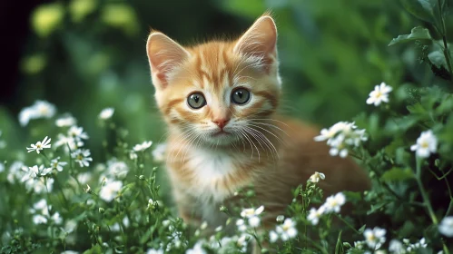 Cute Kitten in Nature