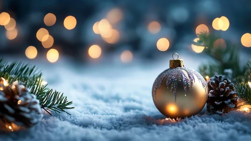 Festive Christmas Ornament in Winter Wonderland
