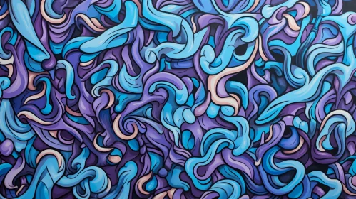 Colorful Abstract Painting with Swirls - Artistic Creation