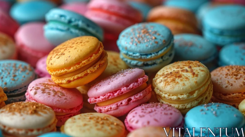 AI ART Colorful Macarons: A Vibrant Close-up Image