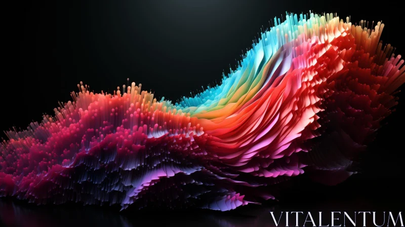 AI ART Colorful Three-Dimensional Sound Wave Representation