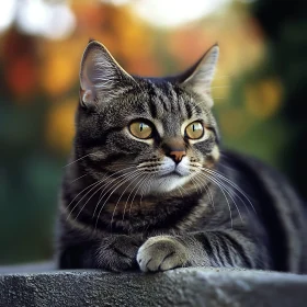 Tabby Cat Portrait with Intricate Fur Patterns