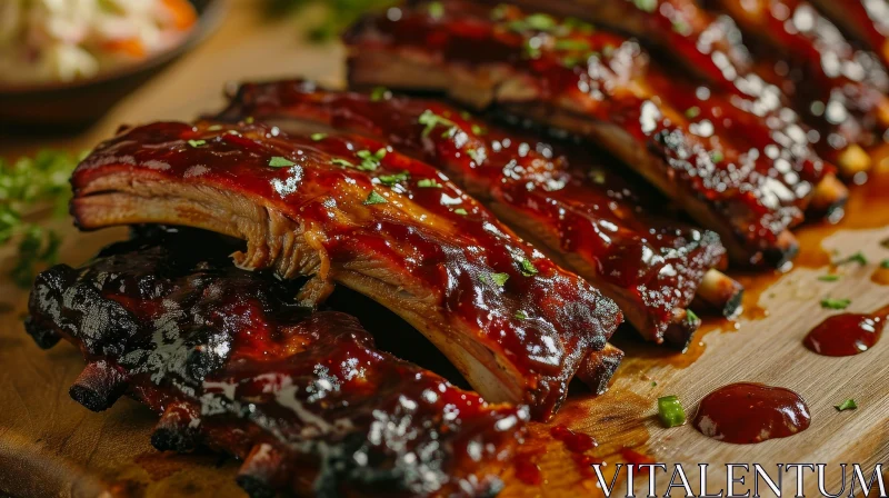 Delicious Barbecued Pork Ribs with Sticky Sauce AI Image