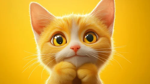 Cute Kitten with Yellow Eyes