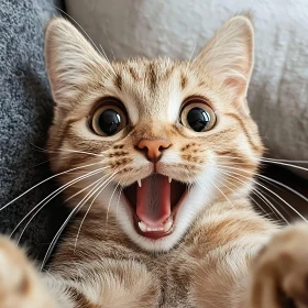 Joyful Kitten Expressing Happiness
