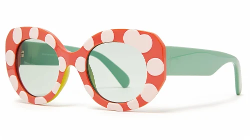 Stylish Plastic Sunglasses with Red and Green Accents