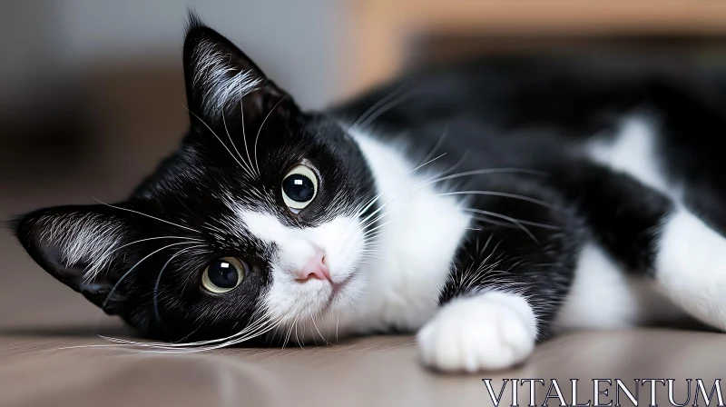 Cute Kitten with Bright Eyes and Whiskers AI Image