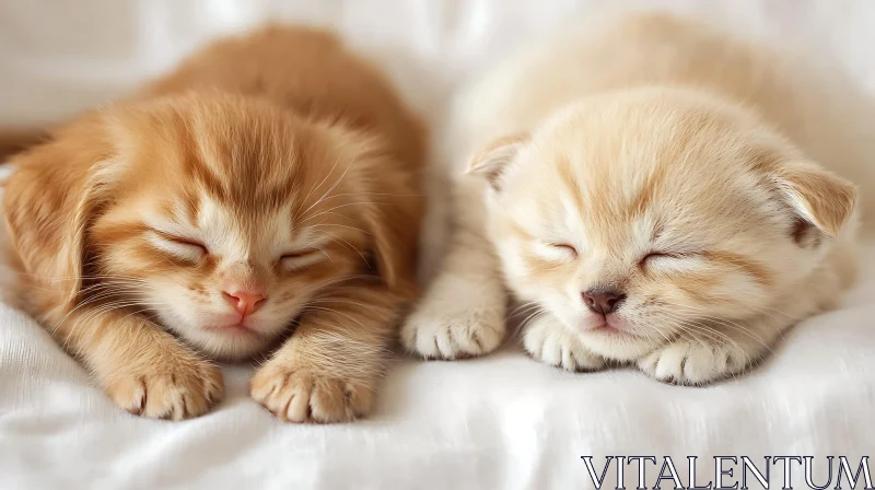 Cute Kittens Resting Peacefully AI Image