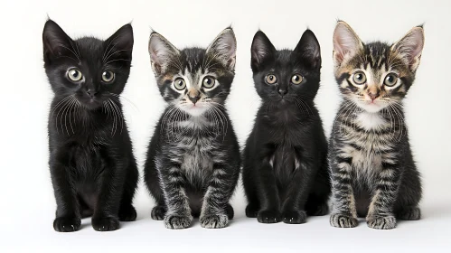 Cute Kittens in a Line