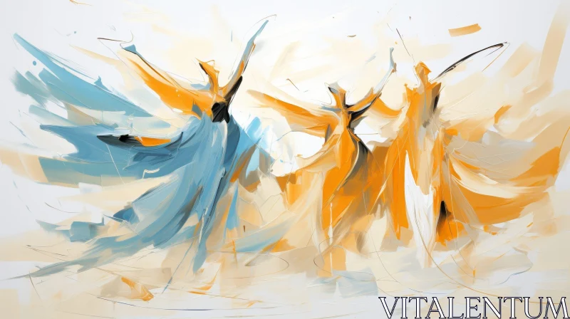 Abstract Painting of Dancing Figures AI Image