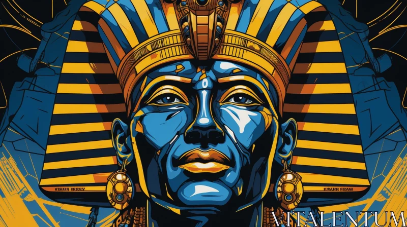 AI ART Ancient Egyptian Pharaoh Portrait - Power and Mystery Revealed