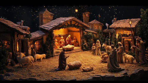 Serene Christmas Nativity Display