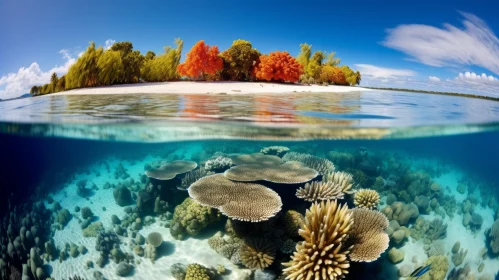 Underwater Coral Reef and Tree: A Captivating Composition
