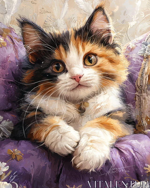 AI ART Calico Kitten Artwork