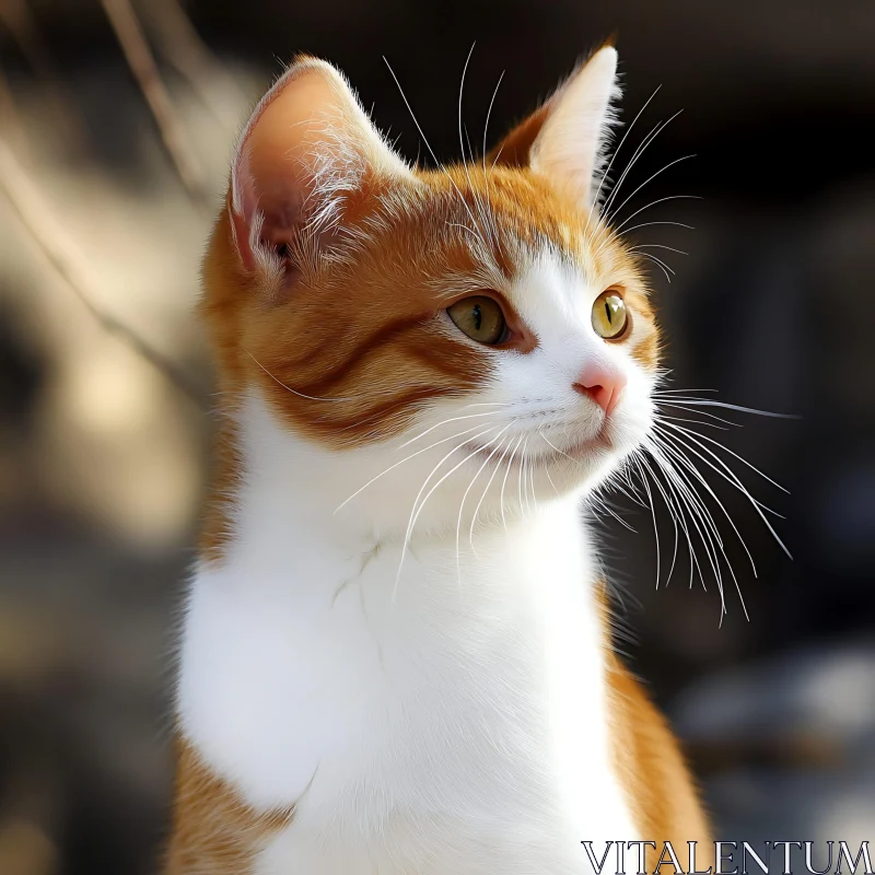 Golden-Eyed Ginger Cat Close-Up AI Image