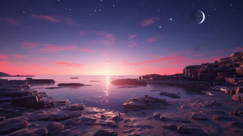 Moonlit Ocean: Captivating Scene of Tranquility