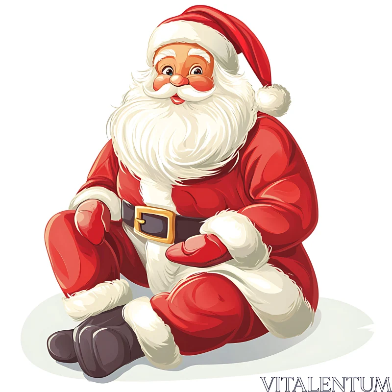 Jolly Santa Claus Holiday Illustration AI Image