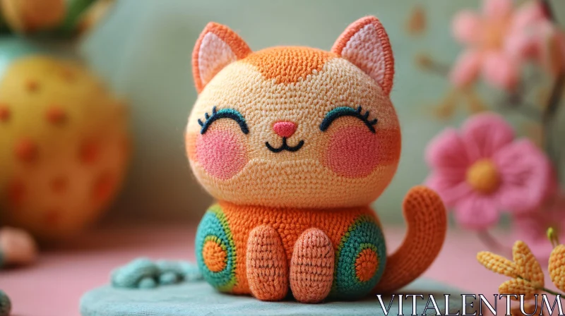 Adorable Crochet Cat Doll for Children AI Image